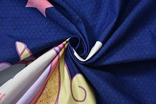 Akshya Elastic Fitted King Size bedsheet with 2 Pillow Covers | Elastic King Size Fitted bedsheet | (King, Blue Unicorn) - Image 4
