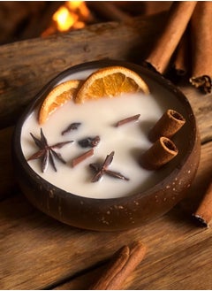 ANUM BY MUNA Coconut Shell Candle Scented with Cinnamon and Orange  - Image 1