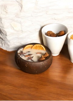 ANUM BY MUNA Coconut Shell Candle Scented with Cinnamon and Orange  - Image 3