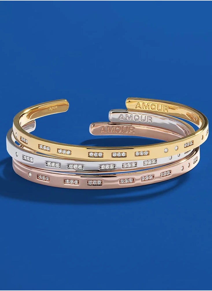 APM Monaco - APM Monaco Amour Morse Code Open Cuff Bracelet for Women PB4545OX - Image 1