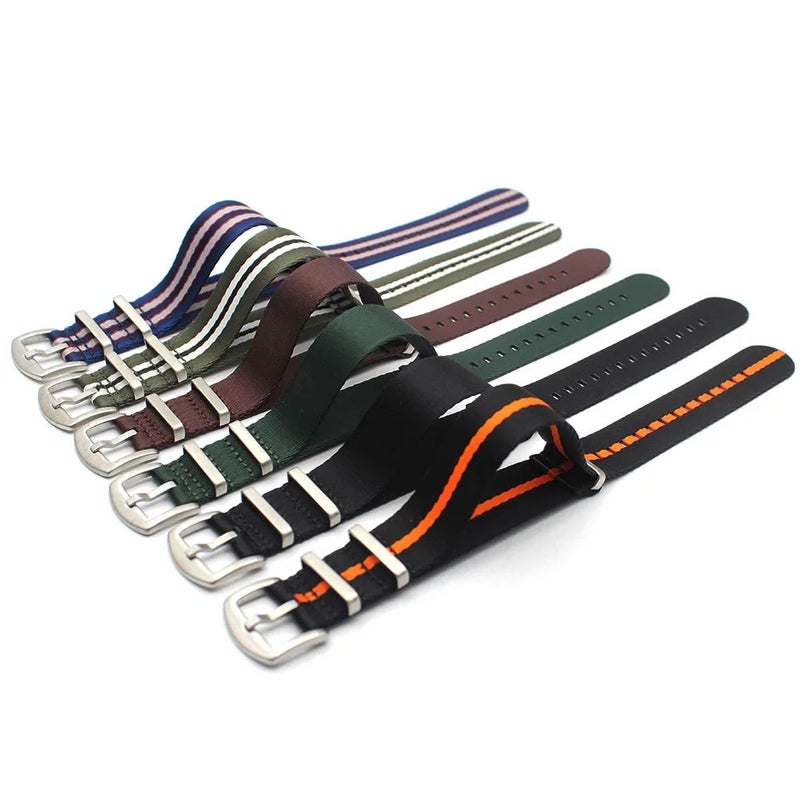 Bluejw High Quality Soft Breathable Nylon Watch Strap 1.2mm Thin Replacement Band with Pin Buckle for 18mm 20mm 22mm Watches – Double Pass Design - Image 5