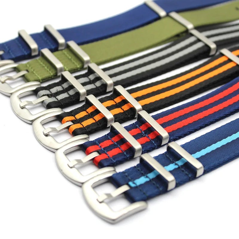Bluejw High Quality Soft Breathable Nylon Watch Strap 1.2mm Thin Replacement Band with Pin Buckle for 18mm 20mm 22mm Watches – Double Pass Design - Image 4