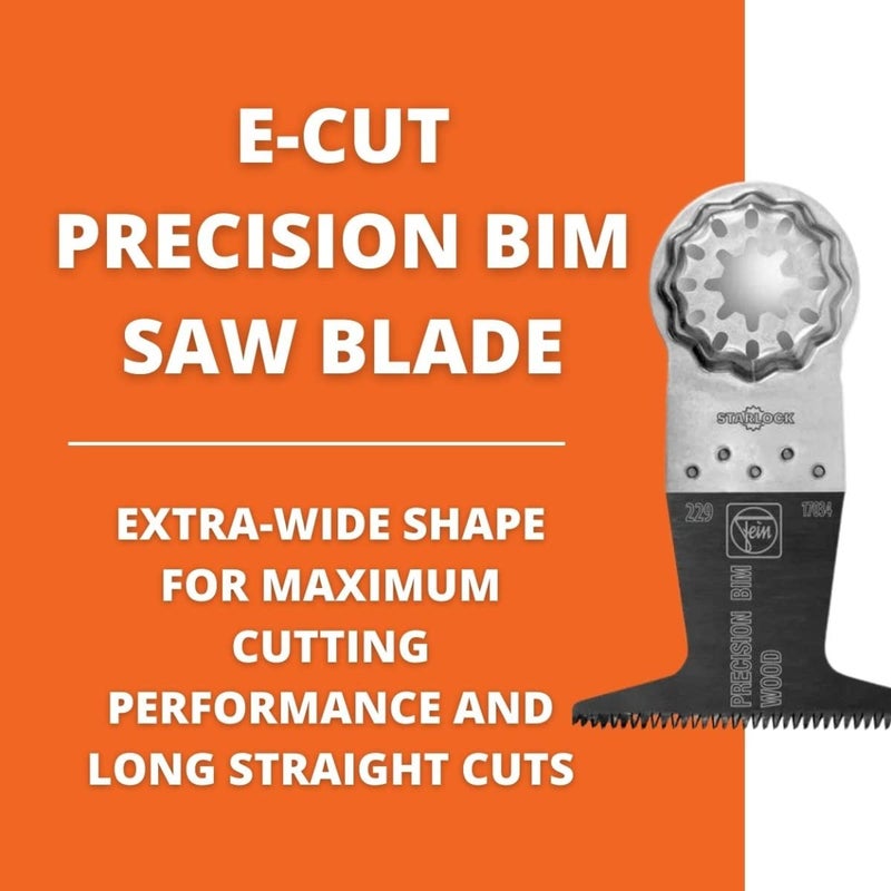 Fein Starlock E-Cut Precision Saw Blade - Precision Cutting for Wood, Drywall & Soft Plastics, Bimetal with Double-Row Japanese Teeth, Narrow Waisted, 1-3/8" Width, 2" Length, 3-Pack - 63502205270 - Image 3