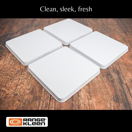 Range Kleen Stove Burner Covers – 4 White 9.5” Square Burner Covers for Electric Stove - Image 5