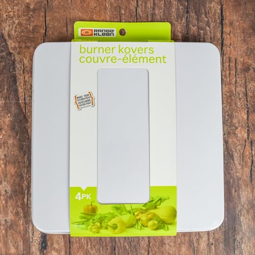 Range Kleen Stove Burner Covers – 4 White 9.5” Square Burner Covers for Electric Stove - Image 3