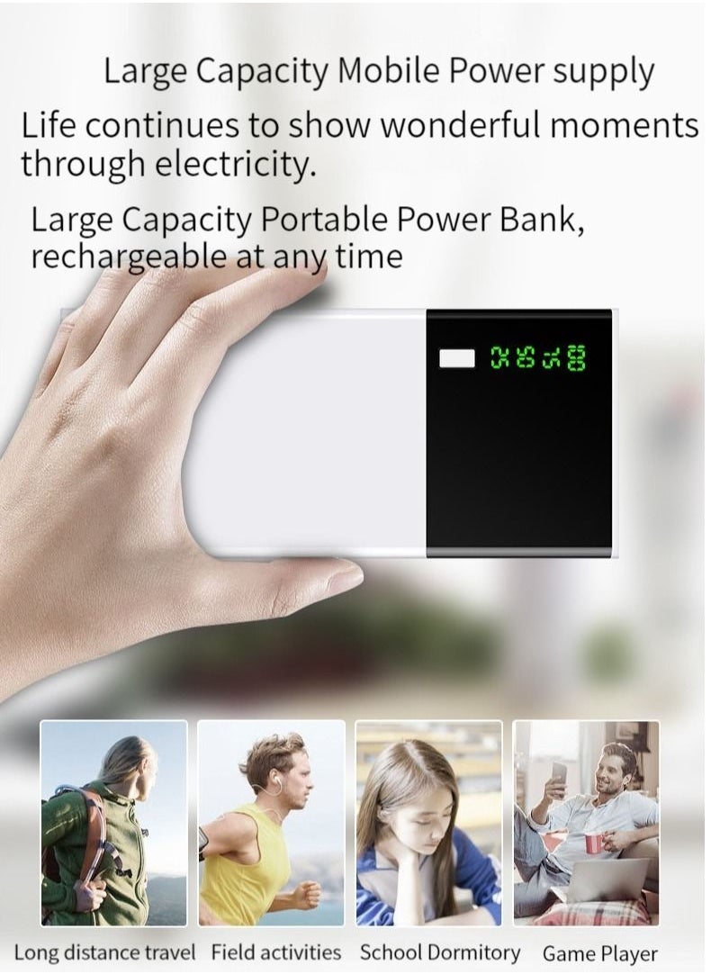 Generic - 66W super fast charging intelligent digital display power bank comes with a line large capacity 10000 mAh two-way fast charging PD20W mobile power white - Image 1