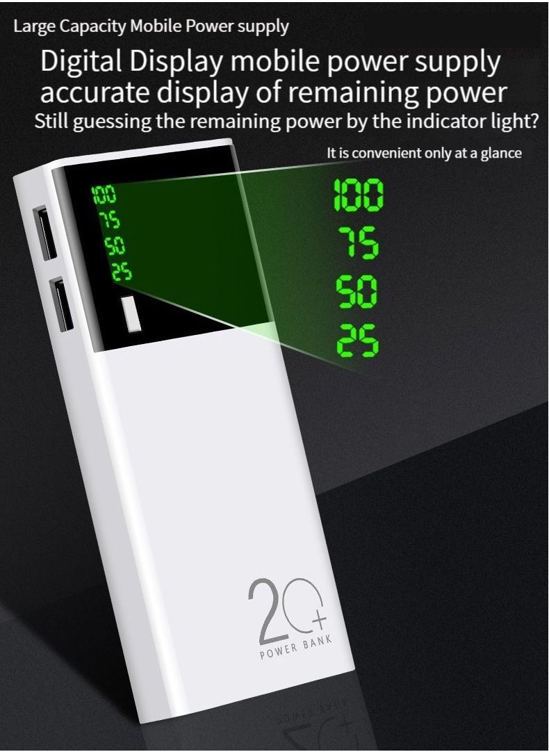 Generic - 66W super fast charging intelligent digital display power bank comes with a line large capacity 10000 mAh two-way fast charging PD20W mobile power white - Image 1