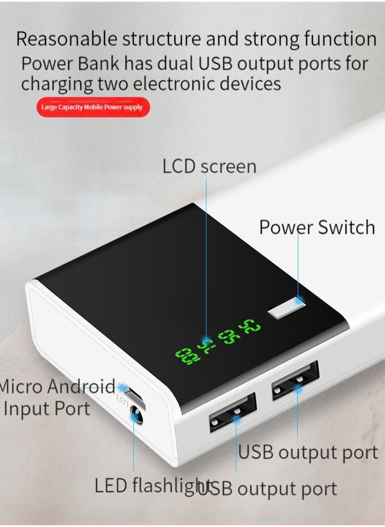 Generic - 66W super fast charging intelligent digital display power bank comes with a line large capacity 10000 mAh two-way fast charging PD20W mobile power white - Image 1