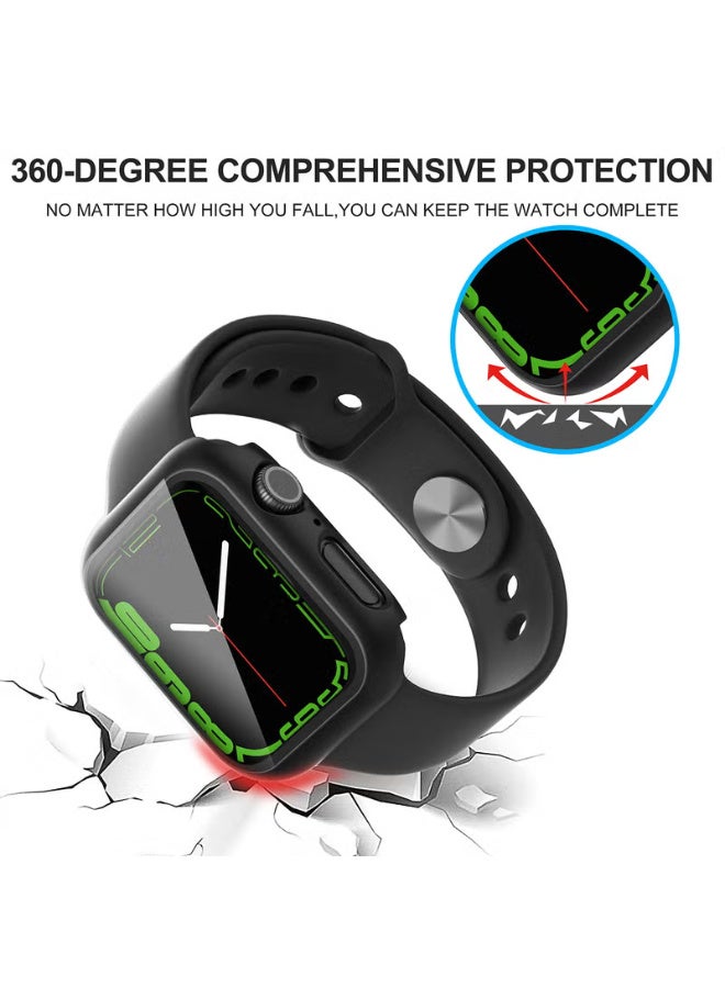 Diruite 2-Pack for Apple Watch Series 6/5/4/Series SE/SE 2/SE 3 44mm All-Around Screen Protector Case, Tempered Glass Screen Protector Case Ultra-Thin for iWatch 44mm Protection Cover - Black - Image 4