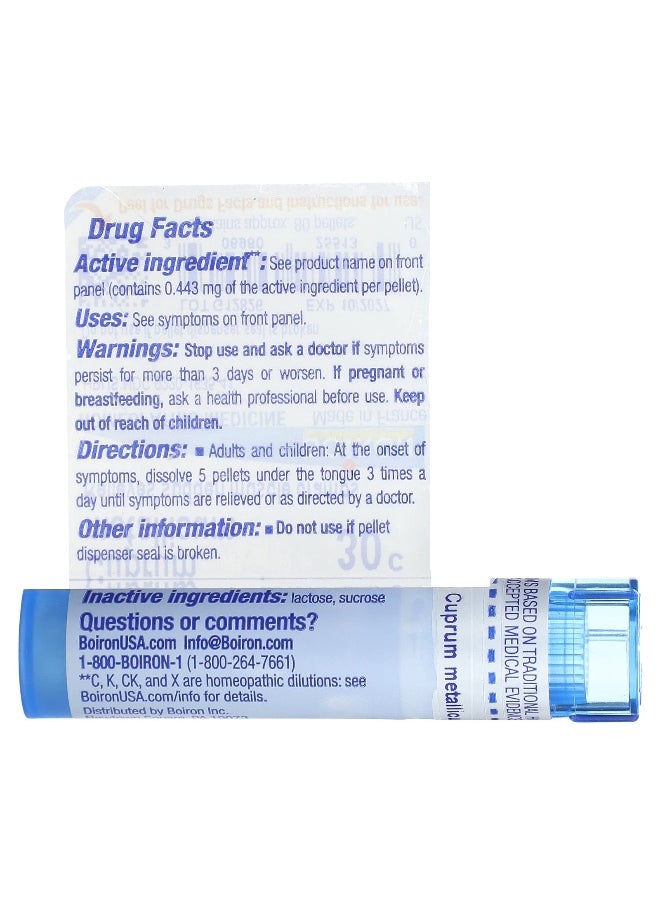 Boiron Boiron, Cuprum Metallicum, 30C, Muscle Cramp Relief, Approx 80 Pellets  - Image 2