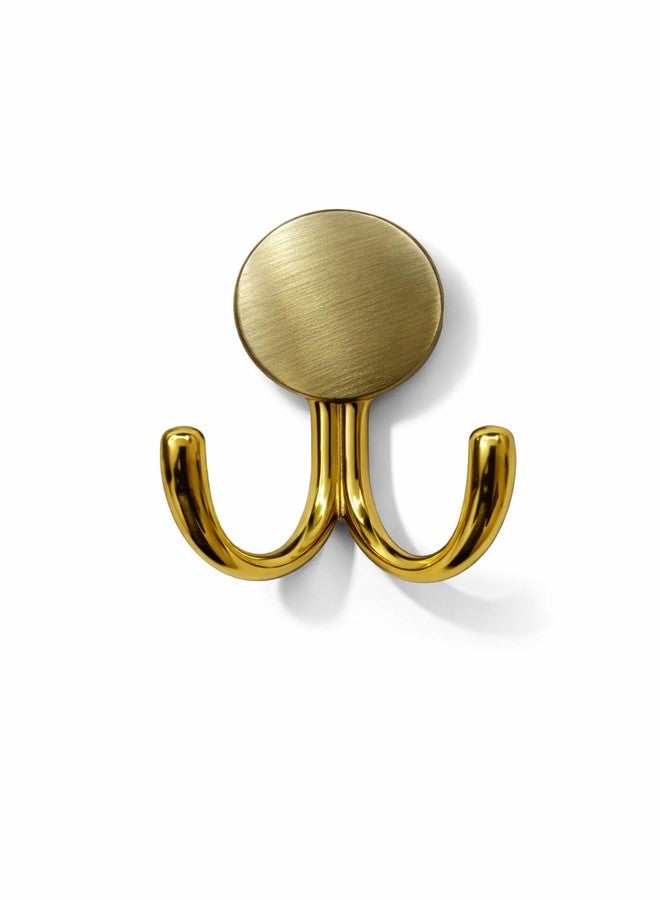 Colornest 1 Pc Metal Hooks for Wall – Heavy Duty Double Wall Hooks for Hanging | Towel, Clothes Hanger for Bathroom, Kitchen & Entryway | Antique Brass - Image 1