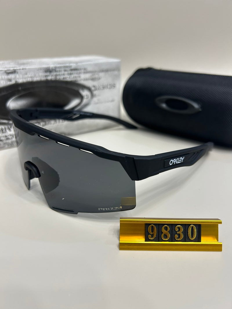 Oakley Matte Black Prizm Shield Sports Sunglasses UV400 Windproof Cycling Driving Polarized Shades for Men - Image 1