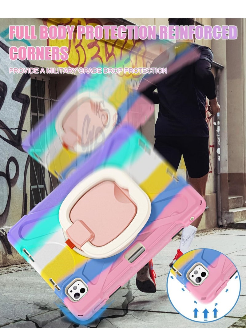 Rock Pow Case for iPad Pro 11 Inch Case (M5/M4) 2025/2024 Heavy Duty Rugged Durability Silicone Tablet Cover with 360° Rotating Hand Strap Foldable Hidden Stand Cover for 2024/2025 Pro 11 inch M5/M4 - Image 5