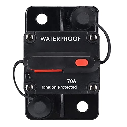 N.C 70 Amp Waterproof Circuit Breakerwith Manual Reset12V48V DC for Car Marine Trolling Motors Boat ATV Manual Power Protect for Audio System Fuse - Image 1