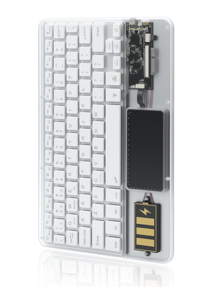 White Transparent Bluetooth Wireless Keyboard with 7 Color Backlight for iPhone/window/ios/ipad/android Rechargeable Bluetooth Link Keyboard - Image 4