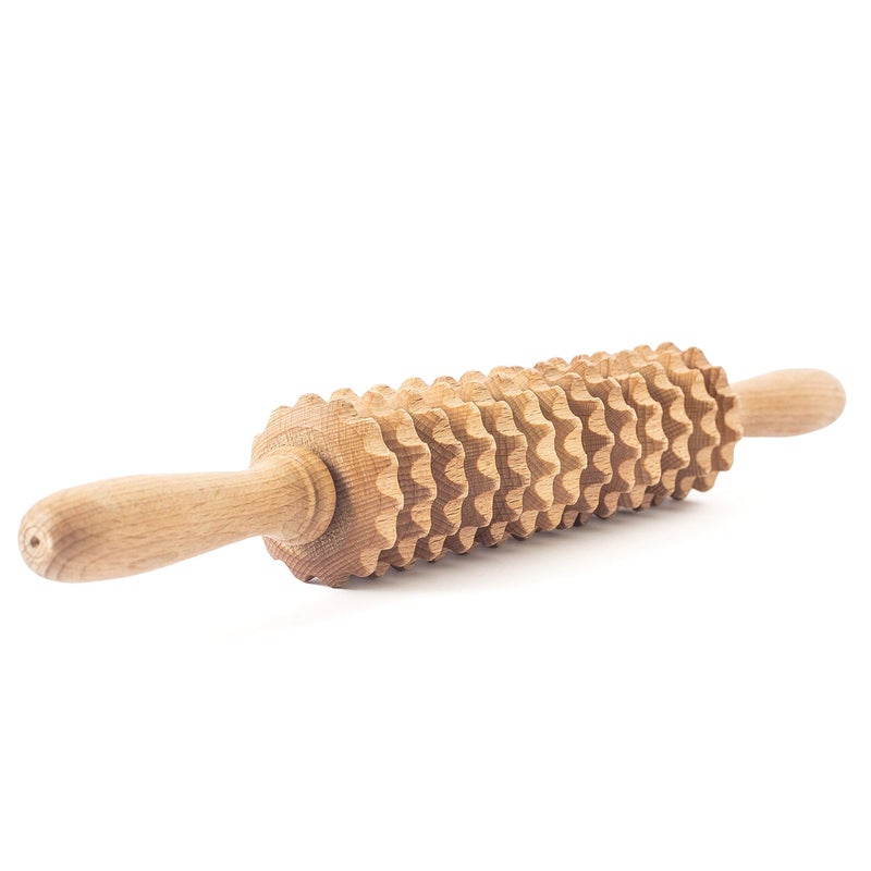 Tuuli Wooden Massage Roller for Waist and Thigh, Multi-Functional Body Roller for Cellulite Reduction and Muscle Tension, Natural Massager for Women and Men (Straight) - Image 1