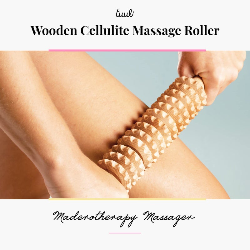 Tuuli Wooden Massage Roller for Waist and Thigh, Multi-Functional Body Roller for Cellulite Reduction and Muscle Tension, Natural Massager for Women and Men (Straight) - Image 3