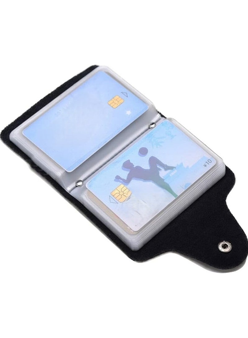 Stylish Black Multi-Card Holder Compact Bank Card Organizer Wallet