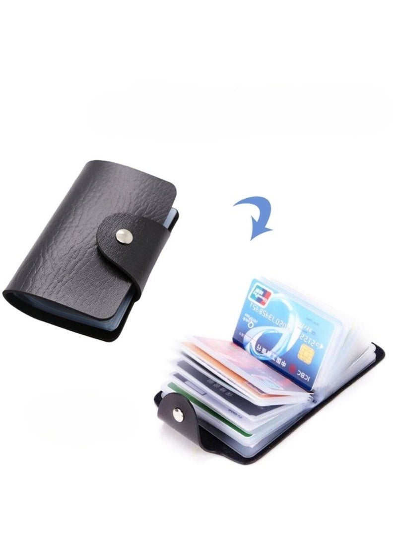 Huitich Stylish Black Multi-Card Holder Compact Bank Card Organizer Wallet  - Image 5