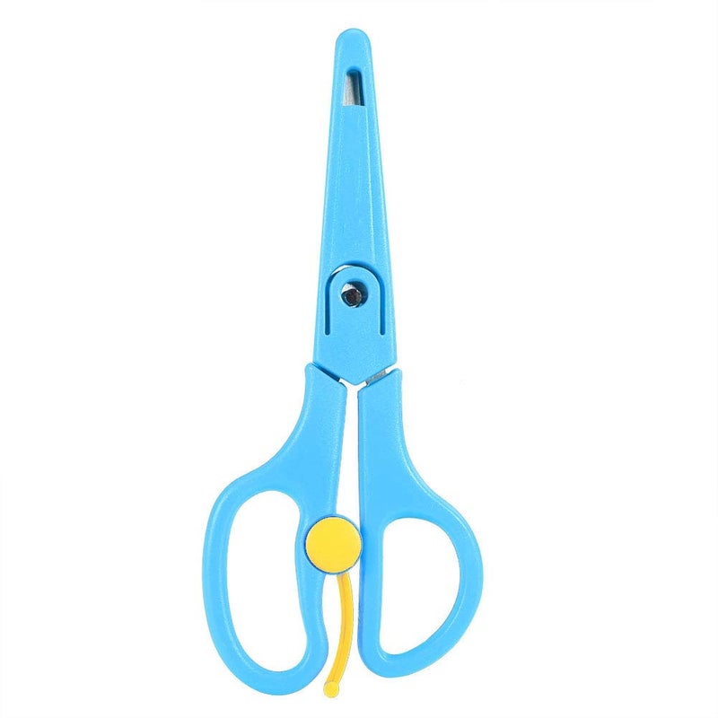 Hztyyier Food Shears Stainless Steel Baby Scissors Food Scissor with Plastic Cover for Toddlers, Preschool Training Kids Scissors(Blue) - Image 5