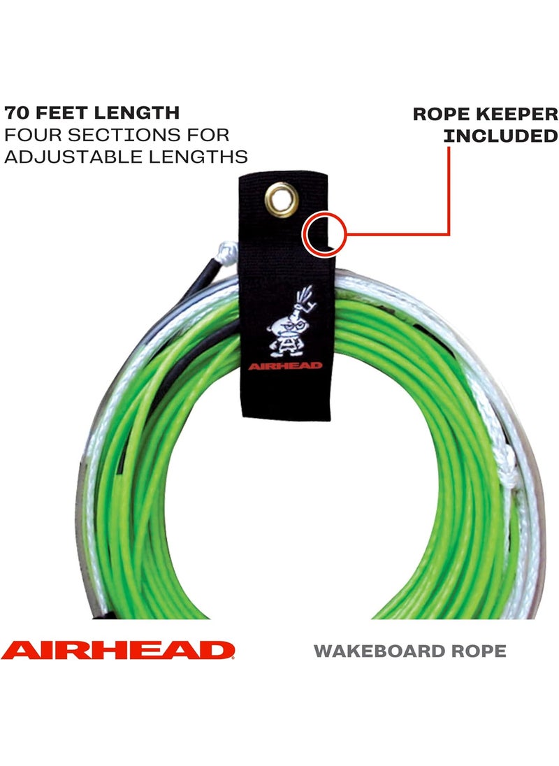 Airhead Airhead Dyneema Flat Line Wakeboard Rope 4 Sections 70Feet Green  - Image 2