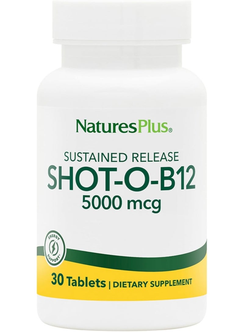 ناتشرز بلس NaturesPlus شوت-او-بي12 5000 ميكروجرام أقراص ممتدة المفعول، 30 قرص - Image 2