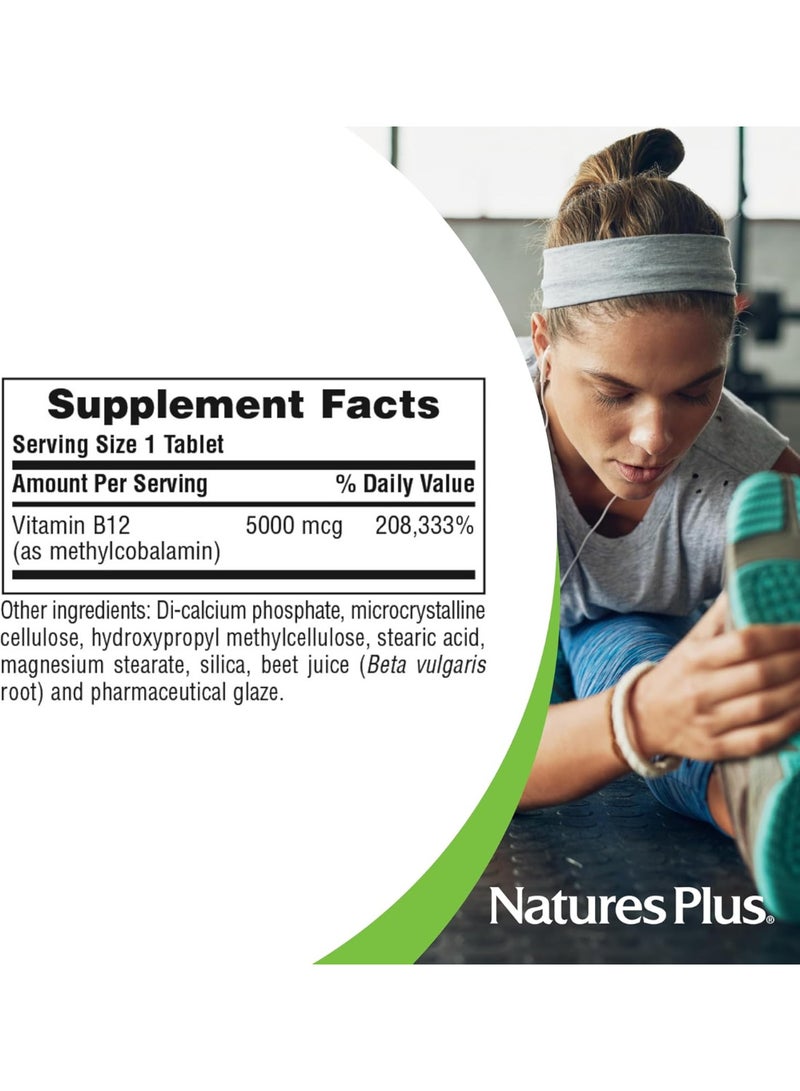 ناتشرز بلس NaturesPlus شوت-او-بي12 5000 ميكروجرام أقراص ممتدة المفعول، 30 قرص - Image 3
