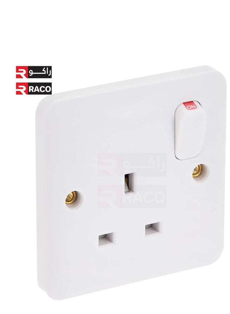 RACO RACO UK Standard 13A Switch Socket White with Safety Shutter (SINGLE SOCKET)  - Image 2