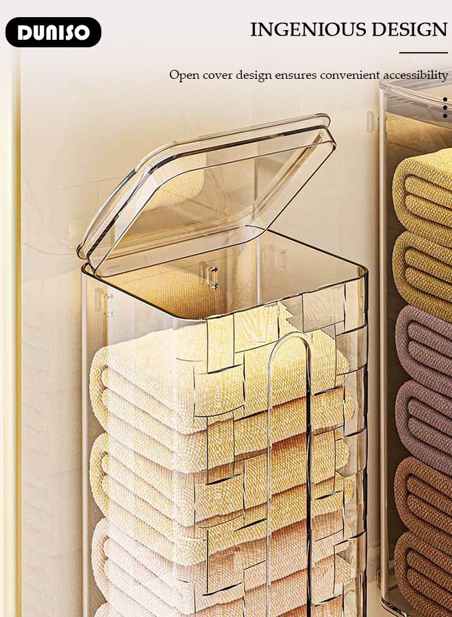 DUNISO 2 Pack Wall Mounted Underwear Storage Box, Multifunctional Sock Organizer with Hook and Lids, No-Drilling Drawer Organizer, Hanging Underwear Organizer for Wardrobe Cabinet Bedroom Socks Lingerie  - Image 2