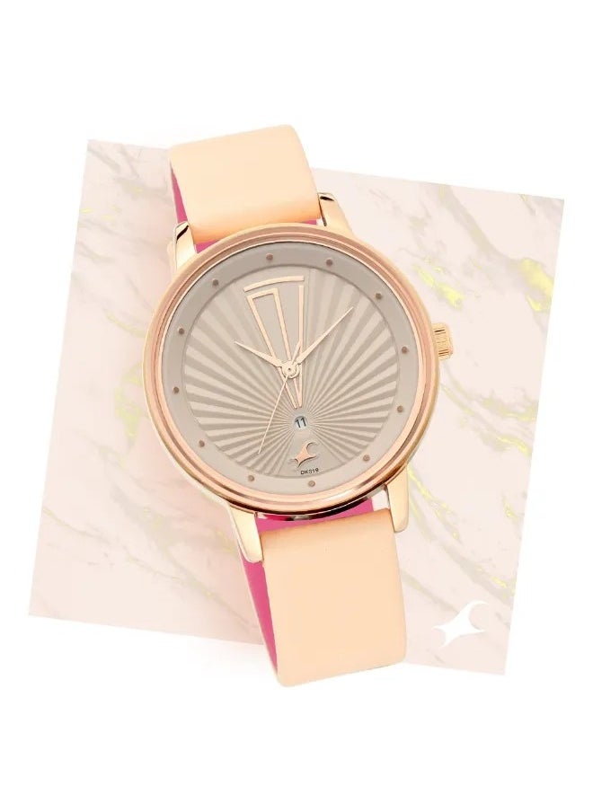 fastrack Women's Analog Round Shape Leather Wrist Watch - 6206WL01 - 42 Mm  - Image 1