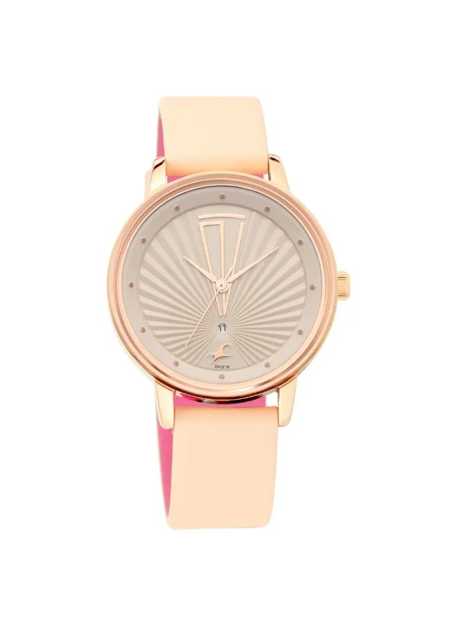 fastrack Women's Analog Round Shape Leather Wrist Watch - 6206WL01 - 42 Mm  - Image 2