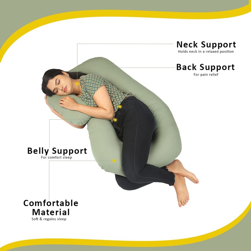 Baby Toes Baby Toes Soft Comfortable C Shaped Pregnancy Pillows for Sleeping 6 Month Warranty Full Body Pregnancy Pillows for Pregnant Women with Washable 100 Cotton Cover Baby Nursing Maternity Pillow - Image 2