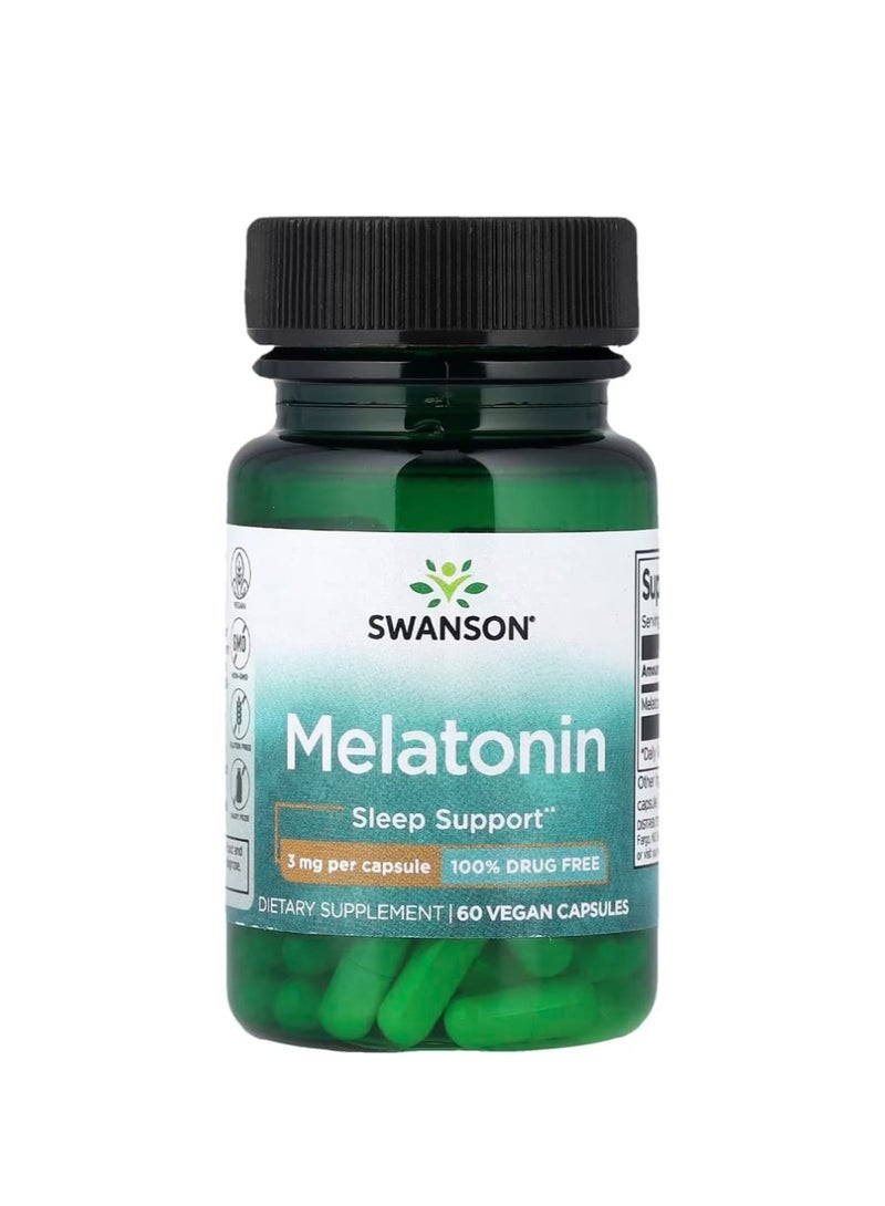 SWANSON Melatonin 3 mg 60 Capsules - Image 1