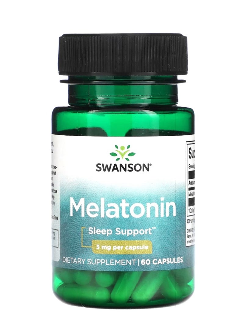 SWANSON Melatonin 3 mg 60 Capsules  - Image 1