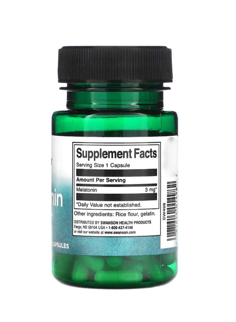 SWANSON Melatonin 3 mg 60 Capsules  - Image 2