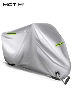 Motim Motorcycle Cover, Polyester Motorbike Cover All Season Universal Weather Waterproof Sun Outdoor Protection with Lock-Holes & Storage Bag, 3XL, 265*105*125 cm  - Image 1