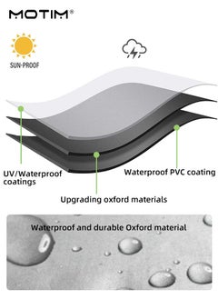 Motim Motorcycle Cover, Polyester Motorbike Cover All Season Universal Weather Waterproof Sun Outdoor Protection with Lock-Holes & Storage Bag, 3XL, 265*105*125 cm  - Image 5