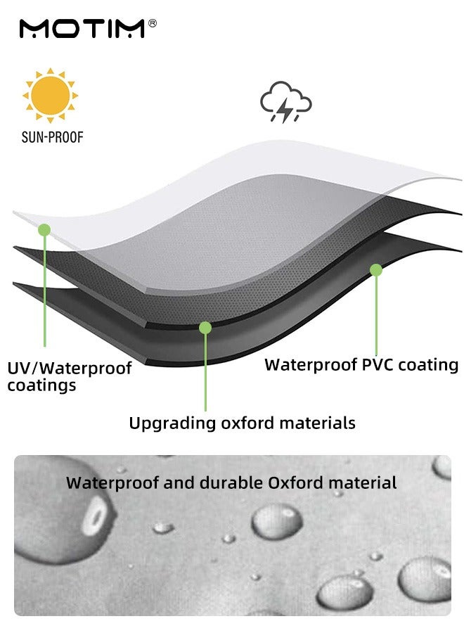 موتيم غطاء دراجة نارية XXXL 265*105*125 سم، غطاء دراجة نارية من البوليستر لجميع المواسم، مقاوم للعوامل الجوية، مقاوم للماء، يحمي من أشعة الشمس، مع فتحات قفل وحقيبة تخزين - Image 5
