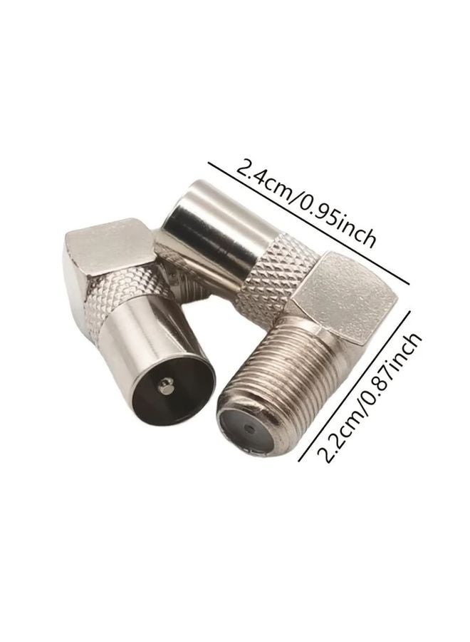 2pcs 90 Degree Right Angle TV Antenna Adapter F Female To Male Connector Brass Bronze Finish - Image 3