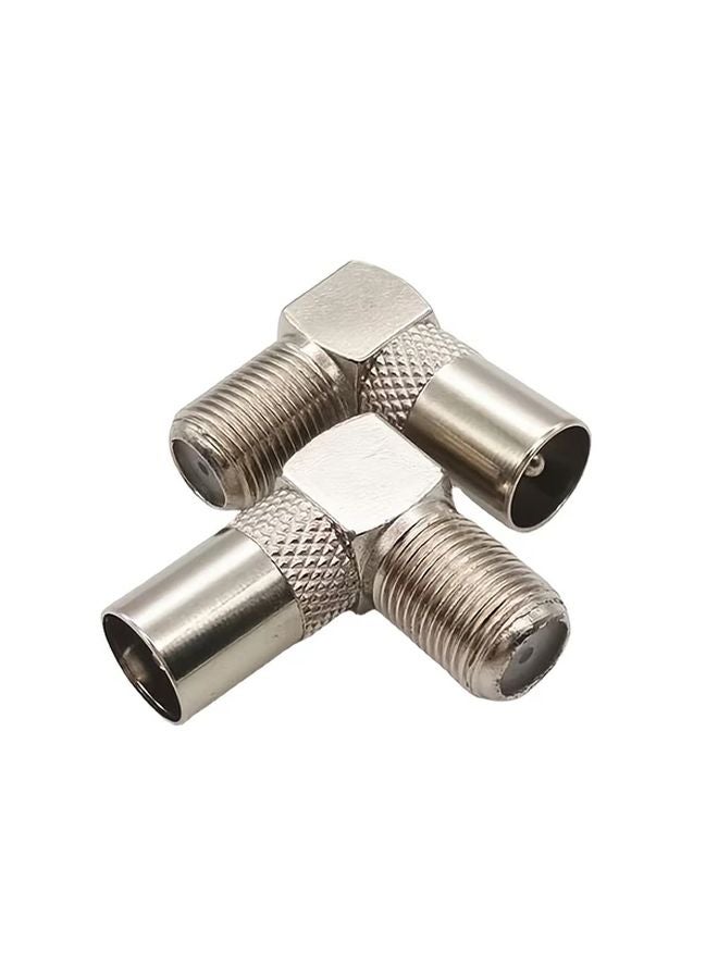 2pcs 90 Degree Right Angle TV Antenna Adapter F Female To Male Connector Brass Bronze Finish - Image 5