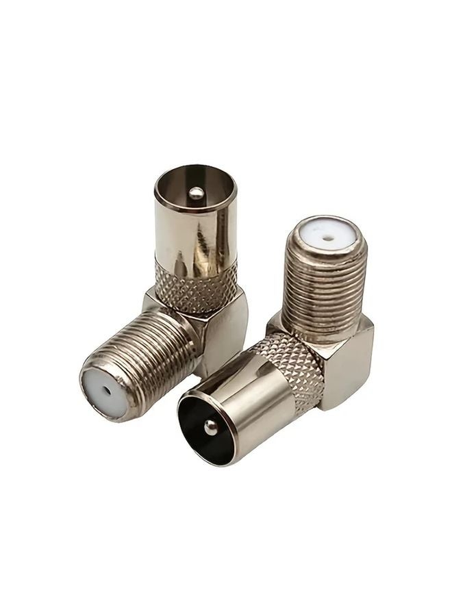 2pcs 90 Degree Right Angle TV Antenna Adapter F Female To Male Connector Brass Bronze Finish - Image 4