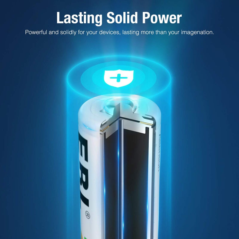 EBL 16 Sets AA AAA Batteries Combo with 8PCS AA 2300mAh & 8-Pack AAA 800mAh Rechargeable Batteries - Image 2