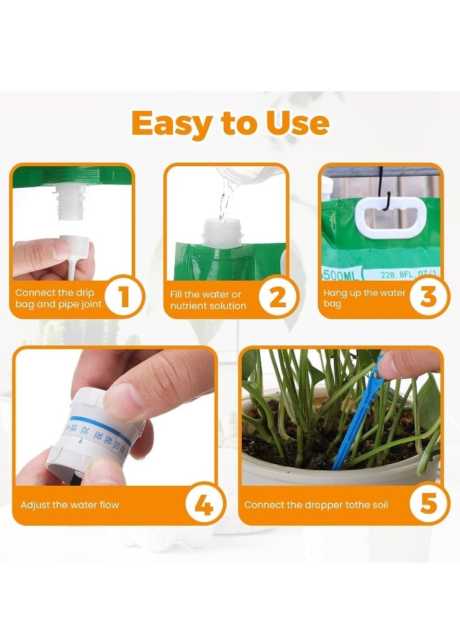 Generic - 6500ml Plant Drip Irrigation Bag with 4 Adjustable Water Outlets (0-250ml/hr), 26-Day Automatic Watering System with Hook for Efficient Plant Care - 1 Piece - Image 1