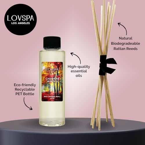 LOVSPA Cashmere Woods Diffuser Oil - Fall Essential Oils for Diffuser Refill & Air Freshener Room Spray - Long-Lasting & Natural Home Fragrance, Scented Oil for Diffusers, USA Made, 4oz - Image 2