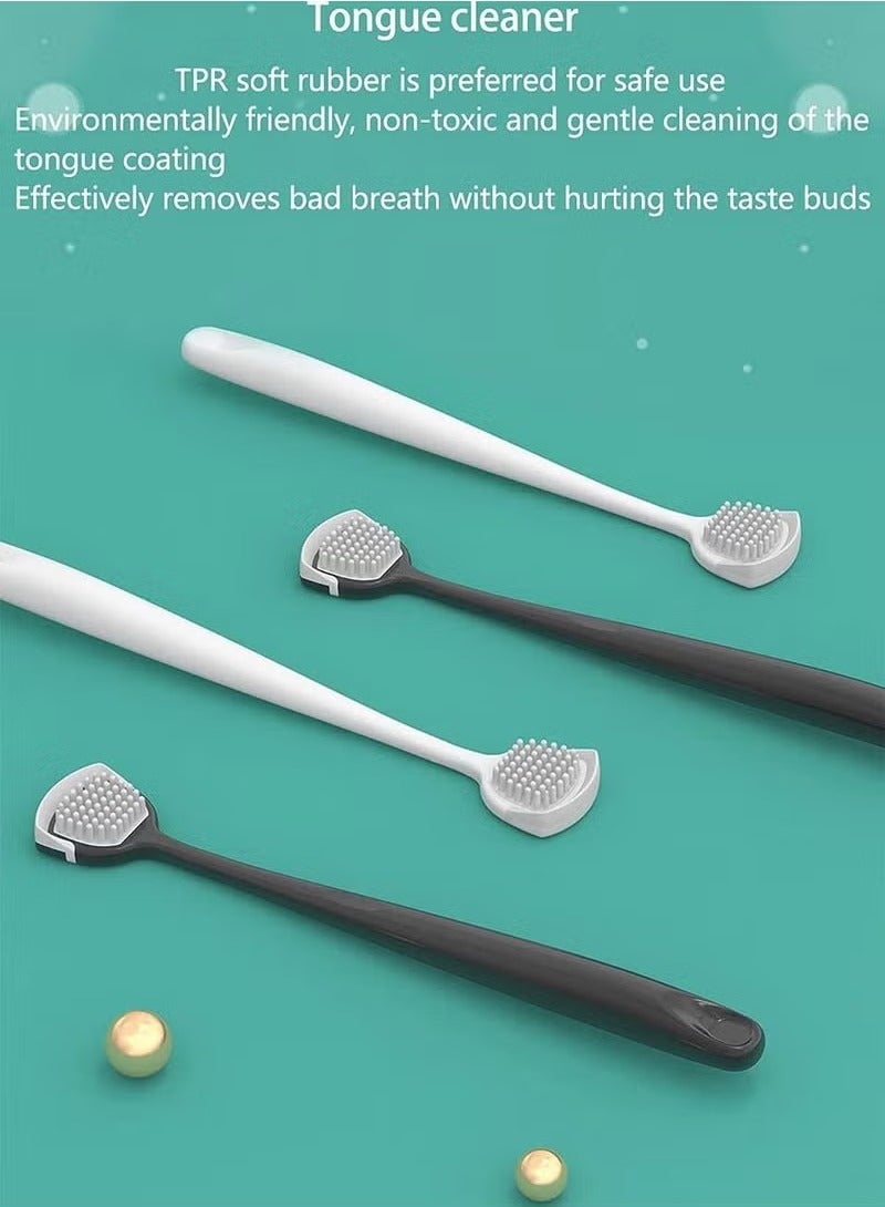 Generic Tongue Cleaner Scraper Portable Reusable Tongue Scraper Tongue Cleaning for Oral Cleaning and Reducing Bad Breath 2PCS  - Image 3