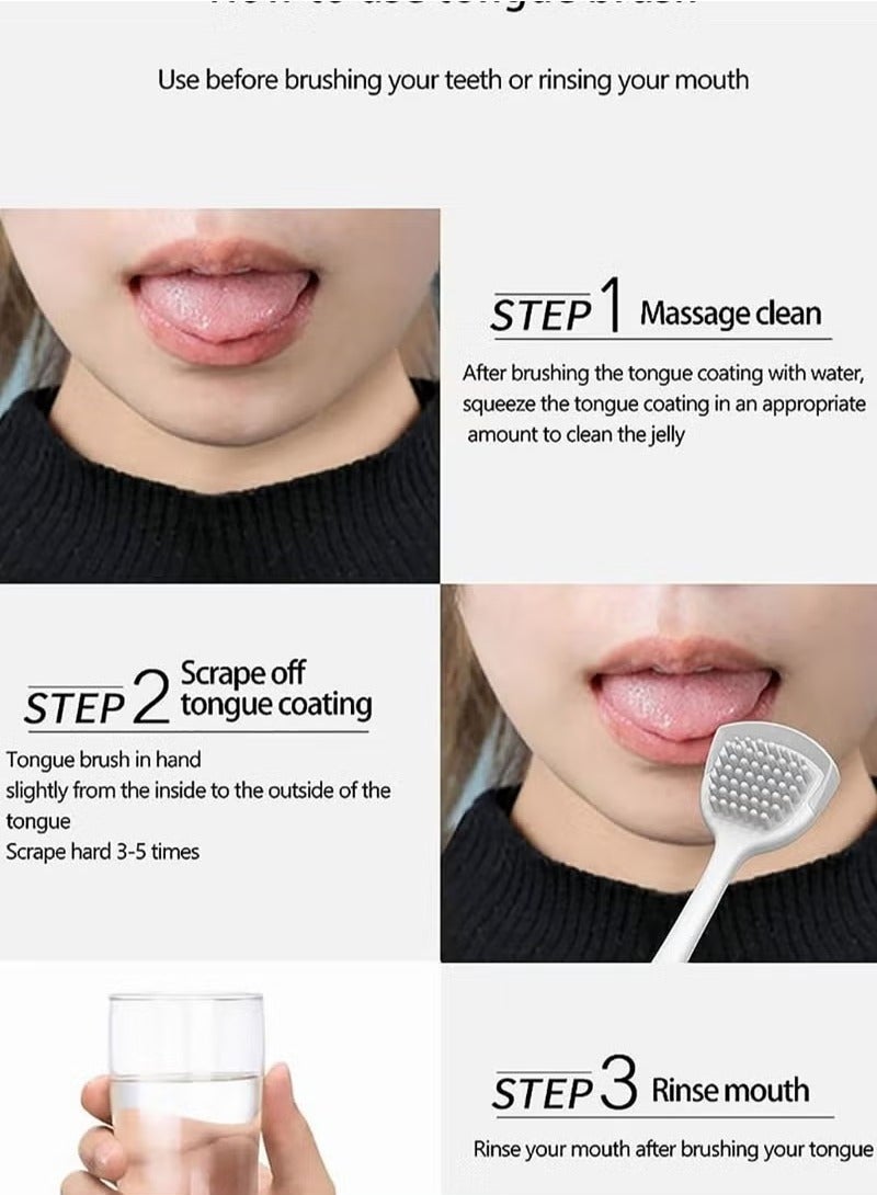 Generic Tongue Cleaner Scraper Portable Reusable Tongue Scraper Tongue Cleaning for Oral Cleaning and Reducing Bad Breath 2PCS  - Image 5