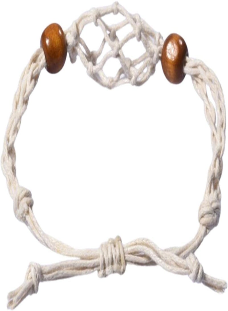 GGOOT Bracelet Cord Holder - Replacement Bracelets Rope with Empty Gemstone Bead Spiral Cages - Adjustable Cord Cage, Fish Netted Bracelets Cord for Stone Necklace DIY Bracelet, Crystal Bracelet - Image 1