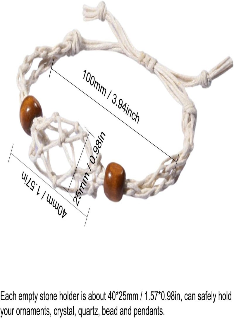 GGOOT Bracelet Cord Holder - Replacement Bracelets Rope with Empty Gemstone Bead Spiral Cages - Adjustable Cord Cage, Fish Netted Bracelets Cord for Stone Necklace DIY Bracelet, Crystal Bracelet - Image 4