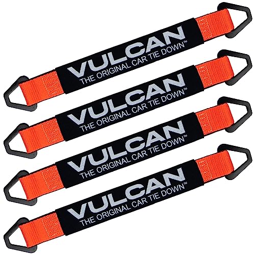 VULCAN Car Tie Down Axle Strap with Wear Pad  2 Inch x 22 Inch  4 Pack  PROSeries  3300 Pound Safe Working Load