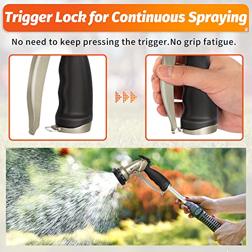 AUTOMAN Garden Hose Nozzle - 7 Patterns Sprayer, 100% Metal High Pressure Spray Nozzle, Labor-Saving Design, Heavy Duty Water Hose Nozzle for Garden Watering, Car Washing, Window Cleaning,Pets Bathing - Image 4